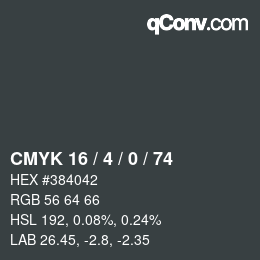 カラーコード: CMYK 16 / 4 / 0 / 74 | qconv.com