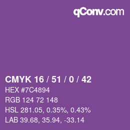 颜色代码: CMYK 16 / 51 / 0 / 42 | qconv.com