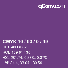 カラーコード: CMYK 16 / 53 / 0 / 49 | qconv.com