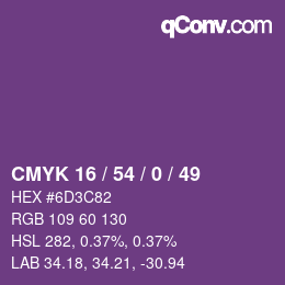 颜色代码: CMYK 16 / 54 / 0 / 49 | qconv.com