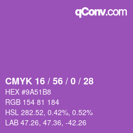 Farbcode: CMYK 16 / 56 / 0 / 28 | qconv.com