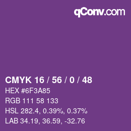 カラーコード: CMYK 16 / 56 / 0 / 48 | qconv.com