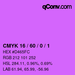 カラーコード: CMYK 16 / 60 / 0 / 1 | qconv.com