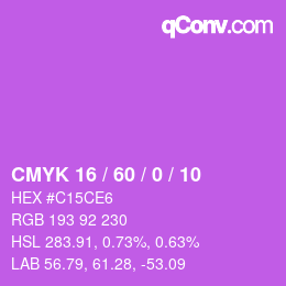 颜色代码: CMYK 16 / 60 / 0 / 10 | qconv.com