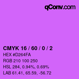 Color code: CMYK 16 / 60 / 0 / 2 | qconv.com