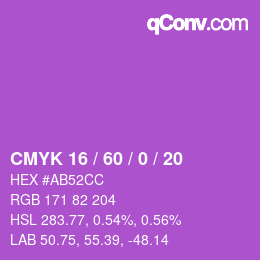 Color code: CMYK 16 / 60 / 0 / 20 | qconv.com