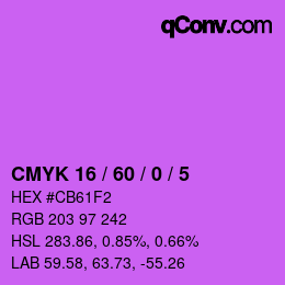 カラーコード: CMYK 16 / 60 / 0 / 5 | qconv.com