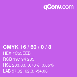 Color code: CMYK 16 / 60 / 0 / 8 | qconv.com