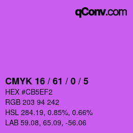 Color code: CMYK 16 / 61 / 0 / 5 | qconv.com
