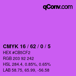 Color code: CMYK 16 / 62 / 0 / 5 | qconv.com