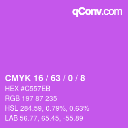 Color code: CMYK 16 / 63 / 0 / 8 | qconv.com