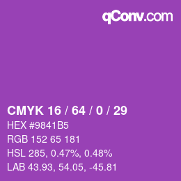 Color code: CMYK 16 / 64 / 0 / 29 | qconv.com