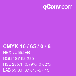カラーコード: CMYK 16 / 65 / 0 / 8 | qconv.com