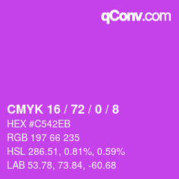 颜色代码: CMYK 16 / 72 / 0 / 8 | qconv.com