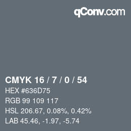 Color code: CMYK 16 / 7 / 0 / 54 | qconv.com