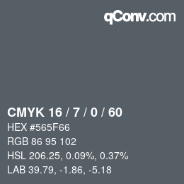 Color code: CMYK 16 / 7 / 0 / 60 | qconv.com