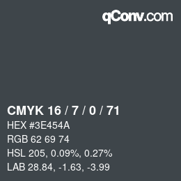 Color code: CMYK 16 / 7 / 0 / 71 | qconv.com