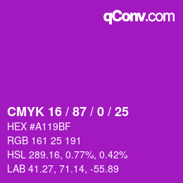 Color code: CMYK 16 / 87 / 0 / 25 | qconv.com