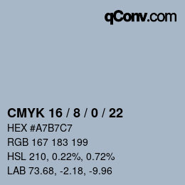 Color code: CMYK 16 / 8 / 0 / 22 | qconv.com