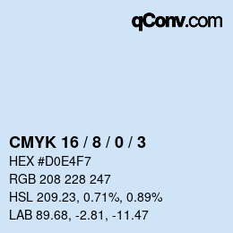 Farbcode: CMYK 16 / 8 / 0 / 3 | qconv.com