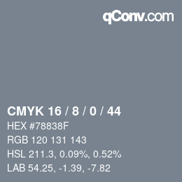 Color code: CMYK 16 / 8 / 0 / 44 | qconv.com