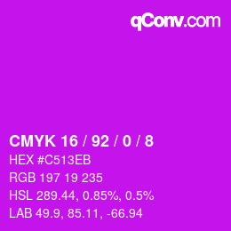 Color code: CMYK 16 / 92 / 0 / 8 | qconv.com