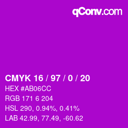 Color code: CMYK 16 / 97 / 0 / 20 | qconv.com