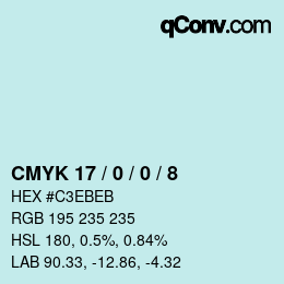 Color code: CMYK 17 / 0 / 0 / 8 | qconv.com