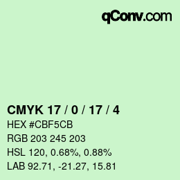 カラーコード: CMYK 17 / 0 / 17 / 4 | qconv.com