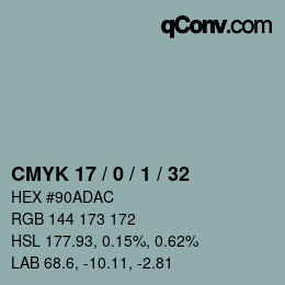 Color code: CMYK 17 / 0 / 1 / 32 | qconv.com