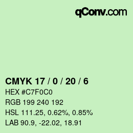Código de color: CMYK 17 / 0 / 20 / 6 | qconv.com