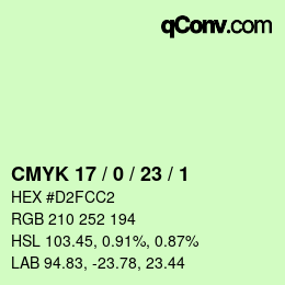 Color code: CMYK 17 / 0 / 23 / 1 | qconv.com