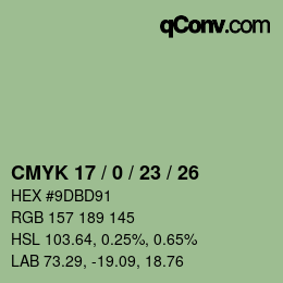 Color code: CMYK 17 / 0 / 23 / 26 | qconv.com