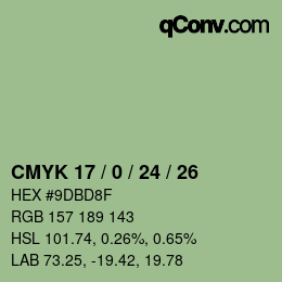 Color code: CMYK 17 / 0 / 24 / 26 | qconv.com