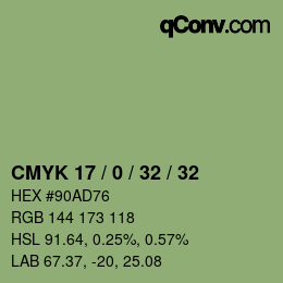 Color code: CMYK 17 / 0 / 32 / 32 | qconv.com