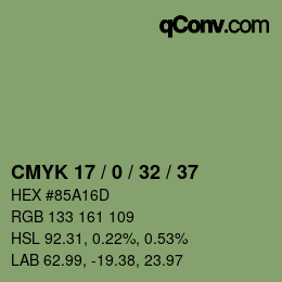 Color code: CMYK 17 / 0 / 32 / 37 | qconv.com