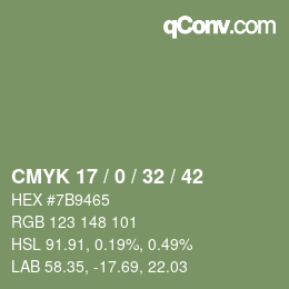Código de color: CMYK 17 / 0 / 32 / 42 | qconv.com