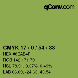 颜色代码: CMYK 17 / 0 / 54 / 33 | qconv.com