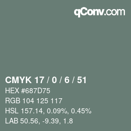 Código de color: CMYK 17 / 0 / 6 / 51 | qconv.com
