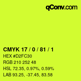 Código de color: CMYK 17 / 0 / 81 / 1 | qconv.com