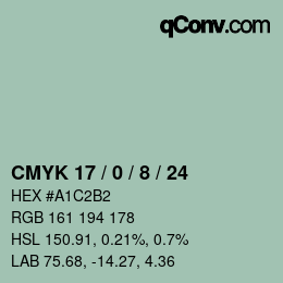 カラーコード: CMYK 17 / 0 / 8 / 24 | qconv.com