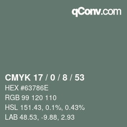 カラーコード: CMYK 17 / 0 / 8 / 53 | qconv.com