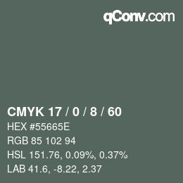 颜色代码: CMYK 17 / 0 / 8 / 60 | qconv.com