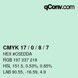 颜色代码: CMYK 17 / 0 / 8 / 7 | qconv.com