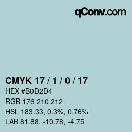 Color code: CMYK 17 / 1 / 0 / 17 | qconv.com