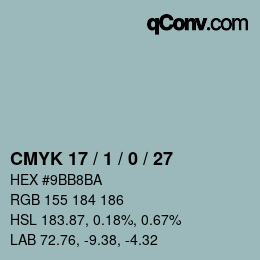 Color code: CMYK 17 / 1 / 0 / 27 | qconv.com