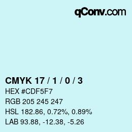 カラーコード: CMYK 17 / 1 / 0 / 3 | qconv.com