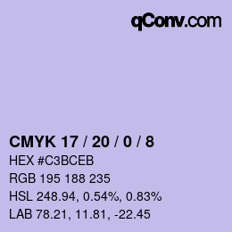 Color code: CMYK 17 / 20 / 0 / 8 | qconv.com