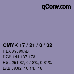 Color code: CMYK 17 / 21 / 0 / 32 | qconv.com