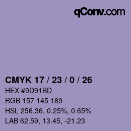 カラーコード: CMYK 17 / 23 / 0 / 26 | qconv.com
